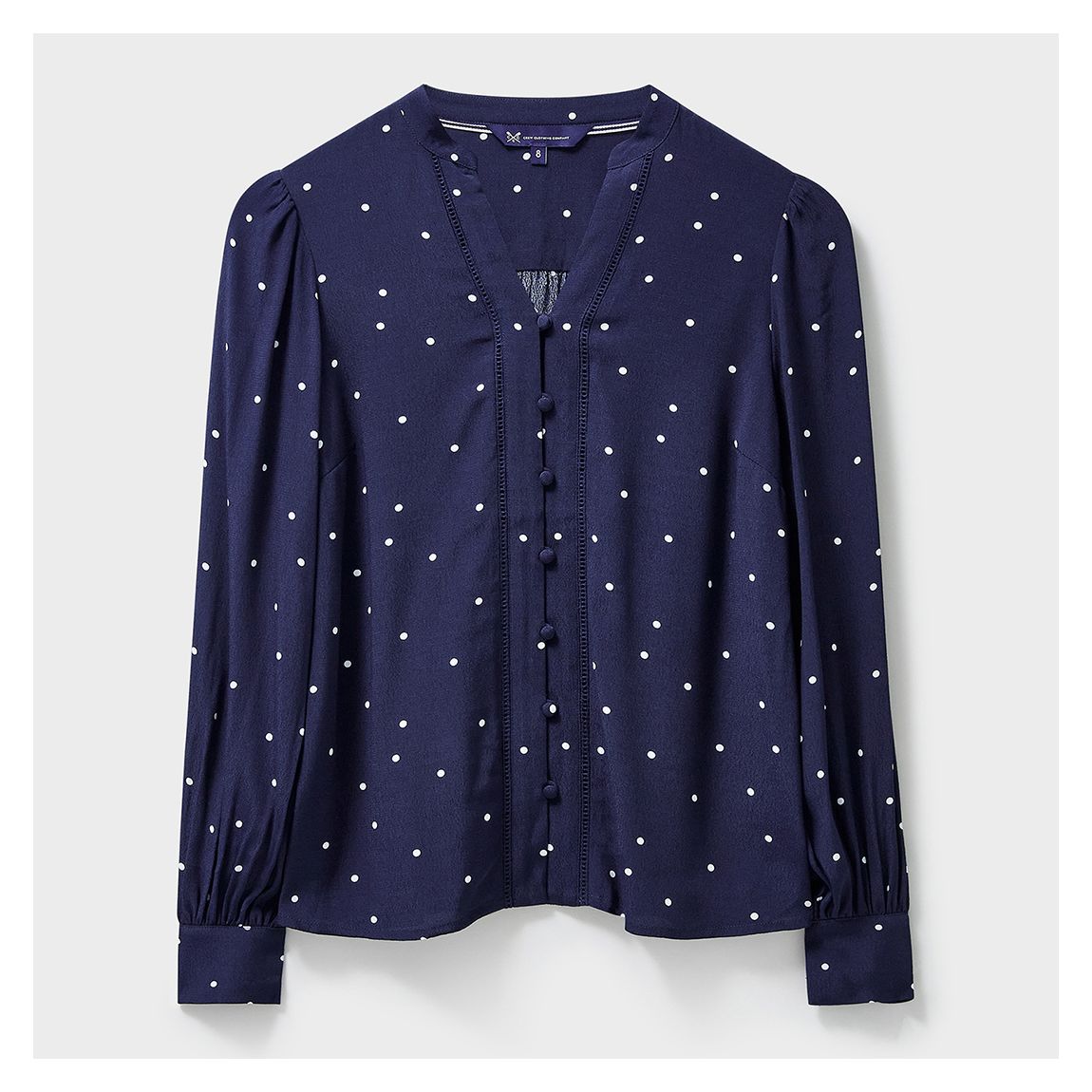 Navy Anais Polka Dot Blouse main product photo