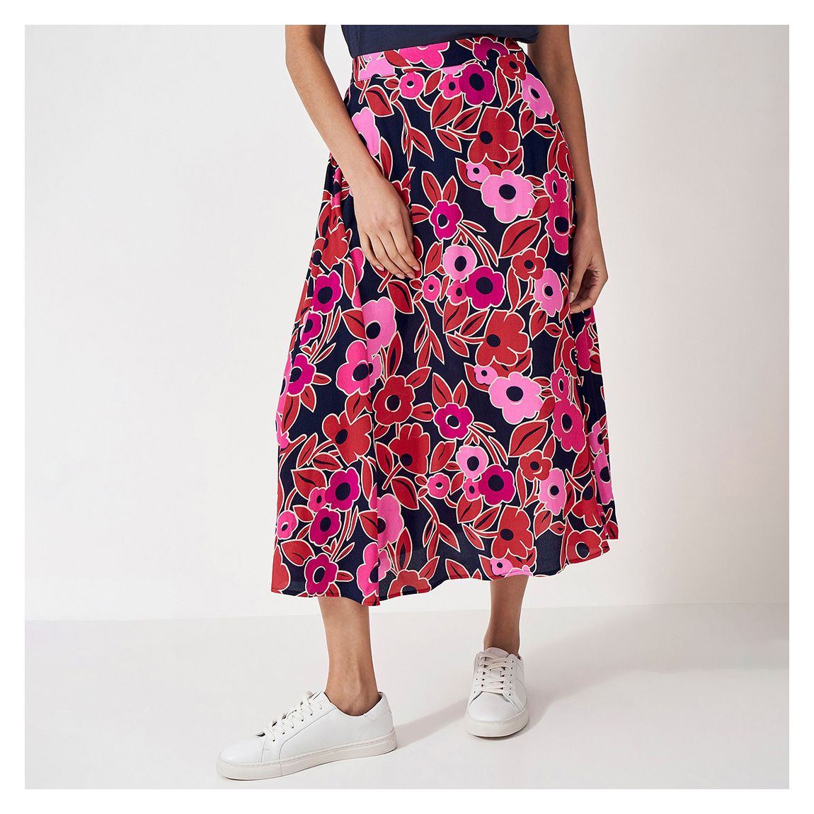 Pink/Red Printed Amber Midi Skirt main product photo