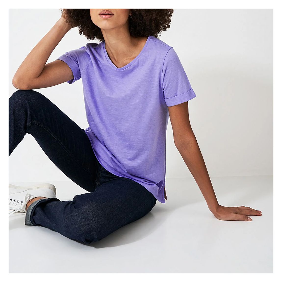 Purple Perfect Crew Slub Tee main product photo