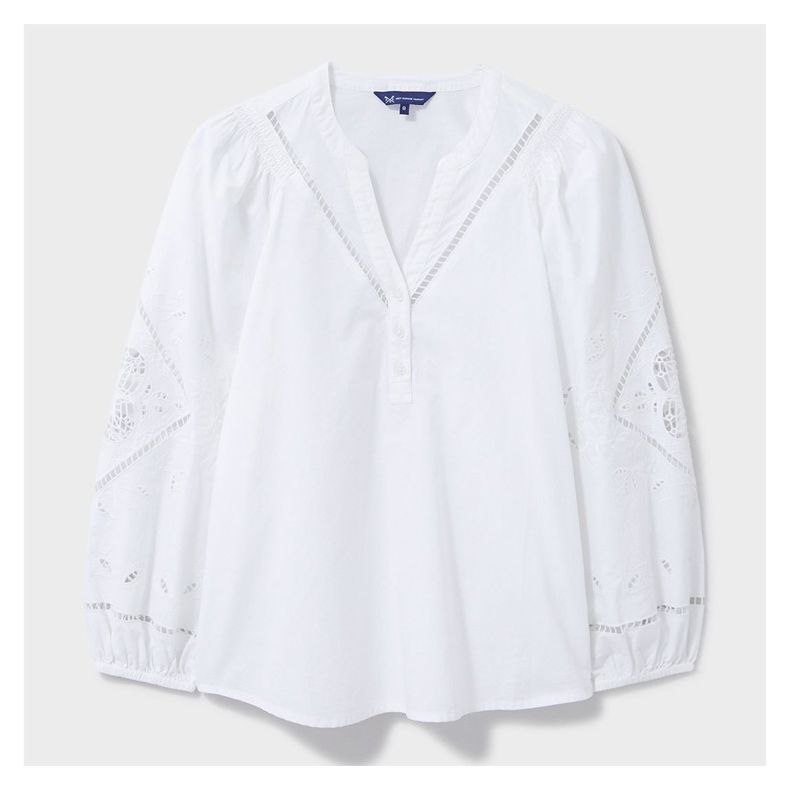 White Audrey Embroidered Blouse main product photo