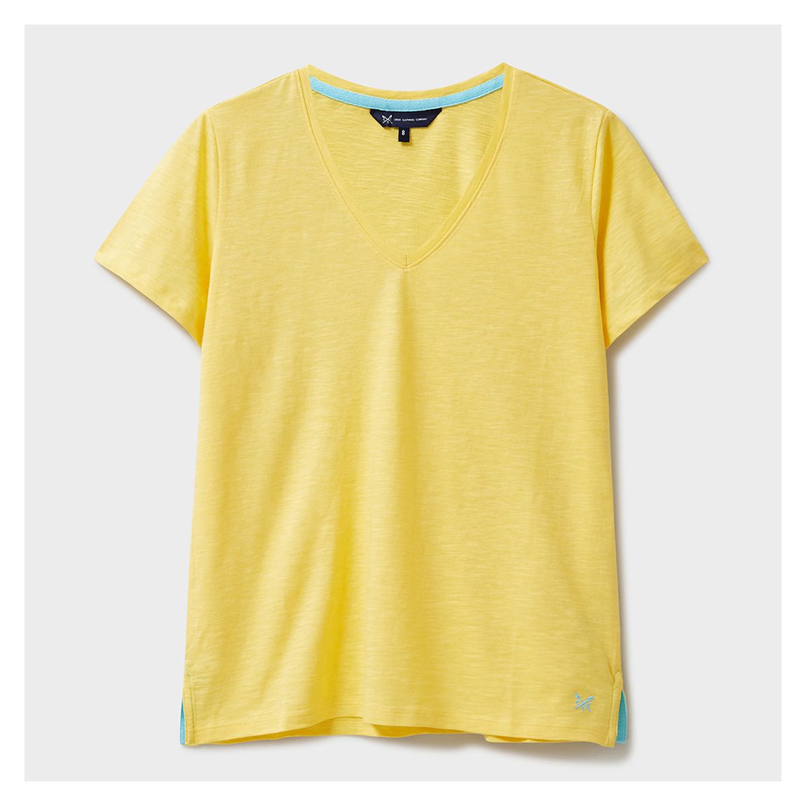 Pale Yellow V-Neck Slub T-Shirt main product photo