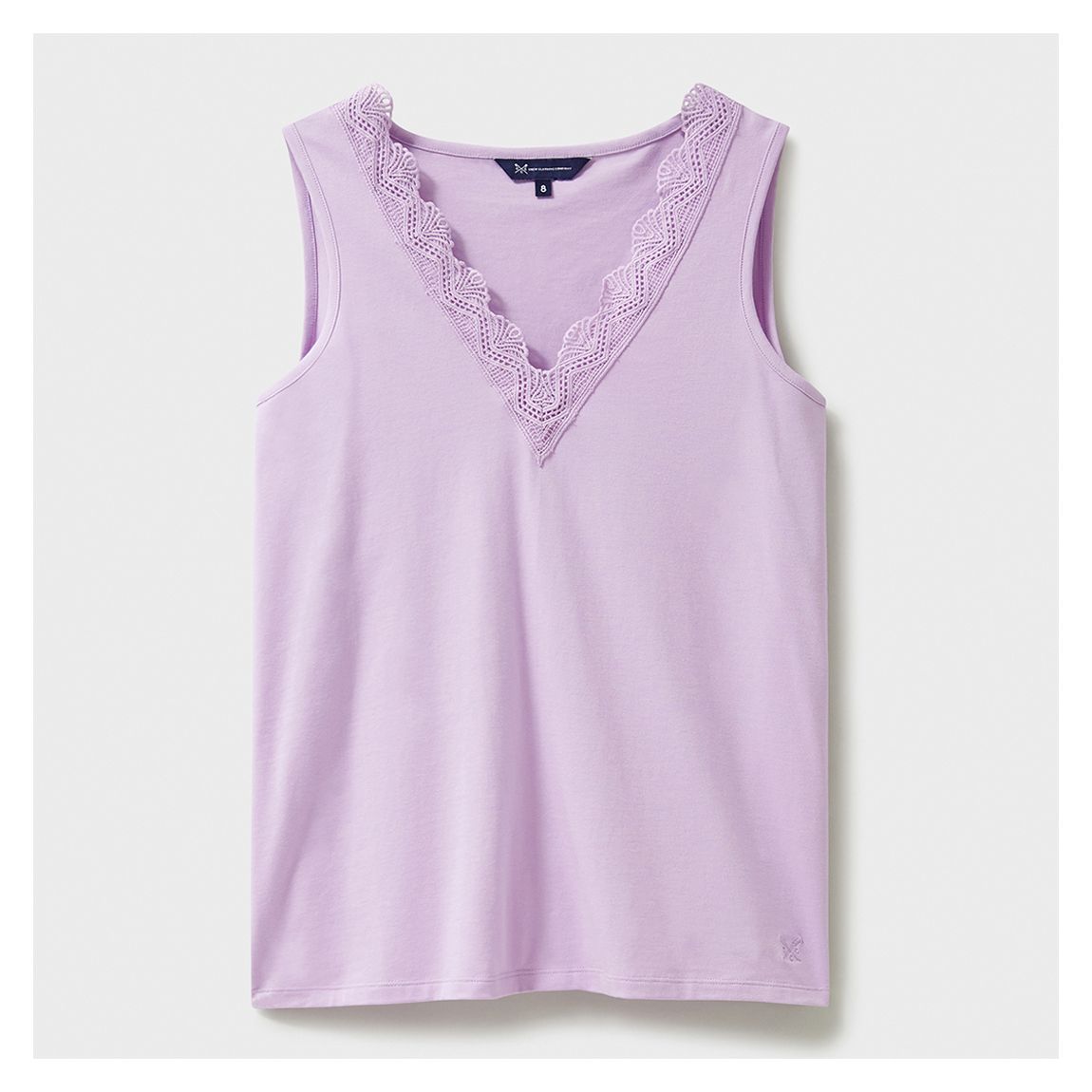 Lilac Lace Trim V-Neck Vest main product photo