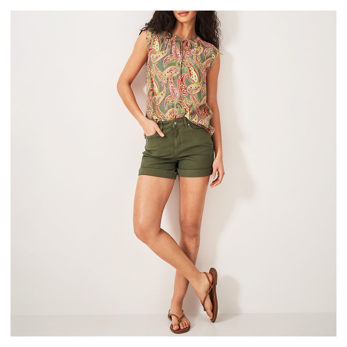 Multi Olivia Printed Sleeveless Blouse main product photo