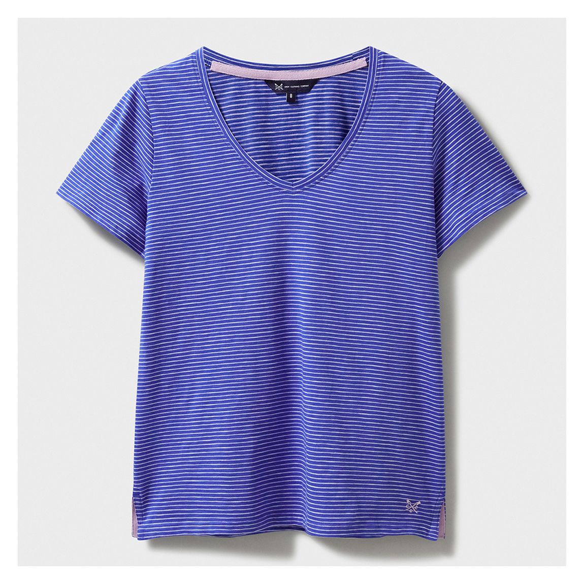 Blue Perfect Stripe V-Neck Slub T-Shirt main product photo