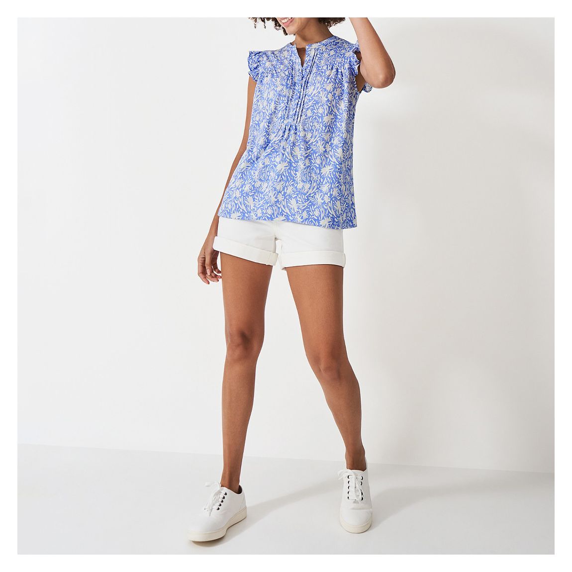 Cornflower Floral Lydia Cotton Blouse main product photo