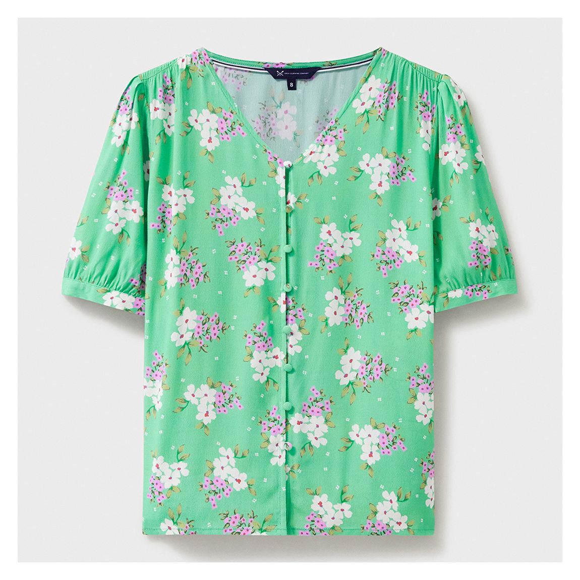 Mint Shirred Button Through Blouse main product photo