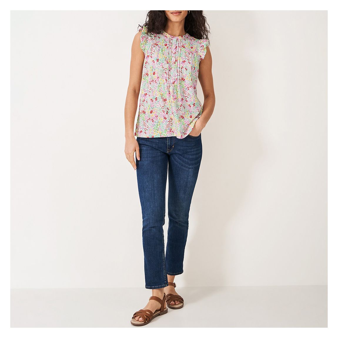 Multi Pastel Floral Lydia Cotton Blouse main product photo
