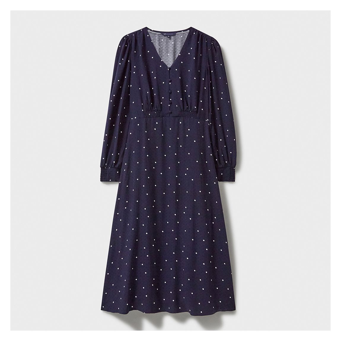 Navy Iona Printed Tie Neck Tunic Dress main product photo