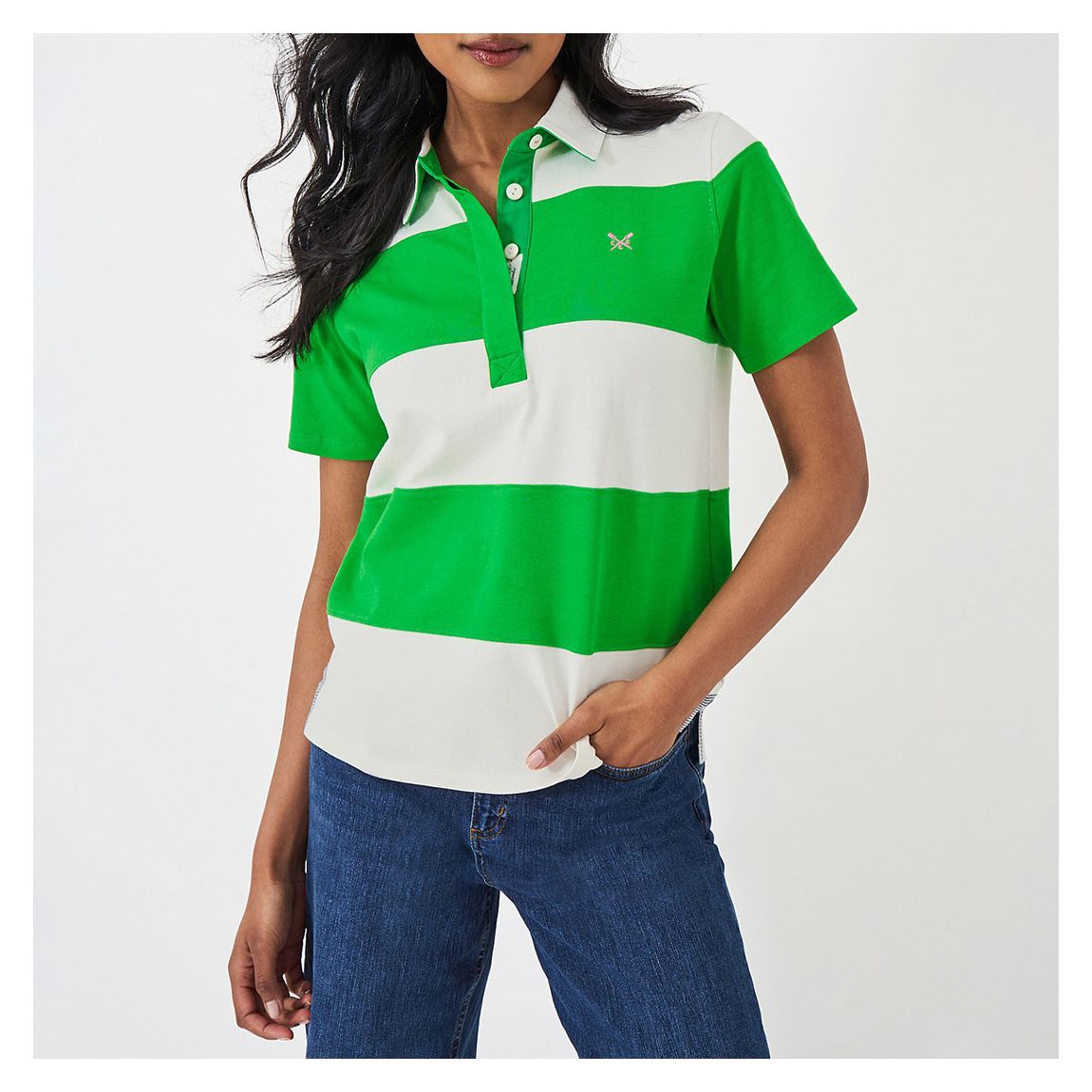 White/Green Short Sleeve Rugby Shirt main product photo
