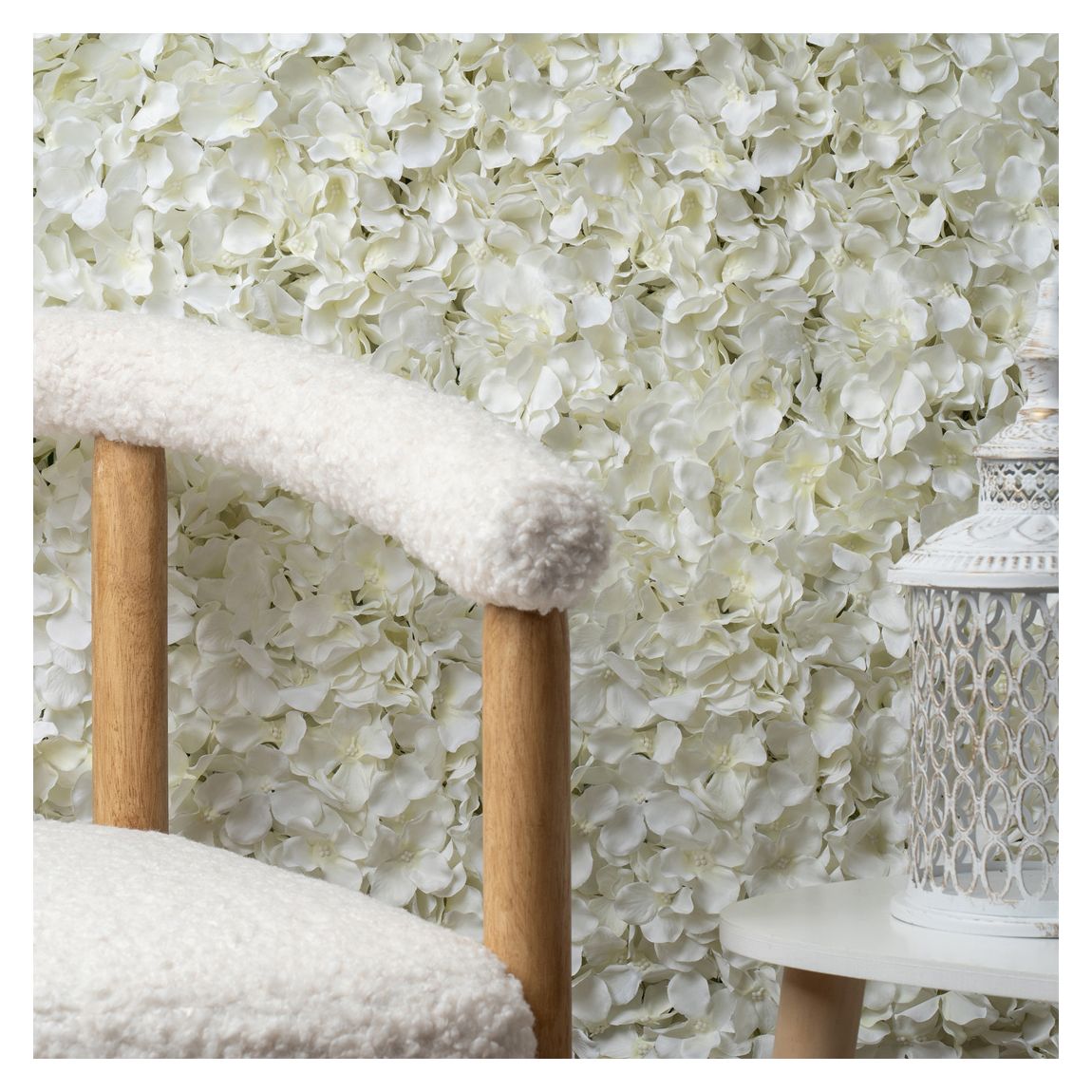 White Hydrangea Flower Wall Backdrop Panel Pack of 2, 60x40cm main product photo