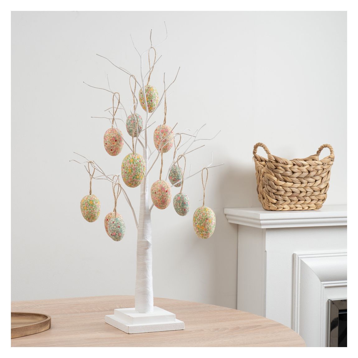 Twig Tree & Floral Vintage Cream Egg Set, 70cm main product photo