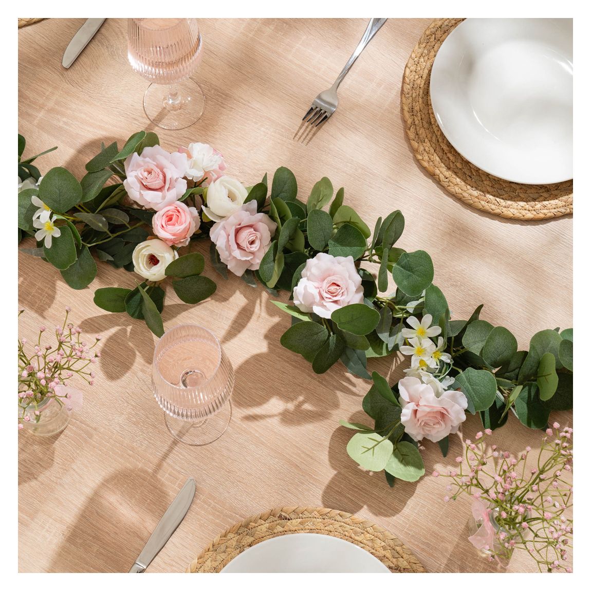 Pink Mixed Floral Vintage Garland, 150cm main product photo