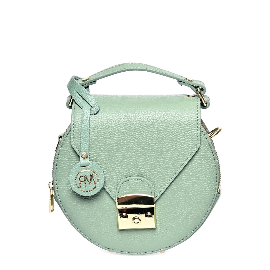Green Leather Top Handle Bag By Roberta M main product photo