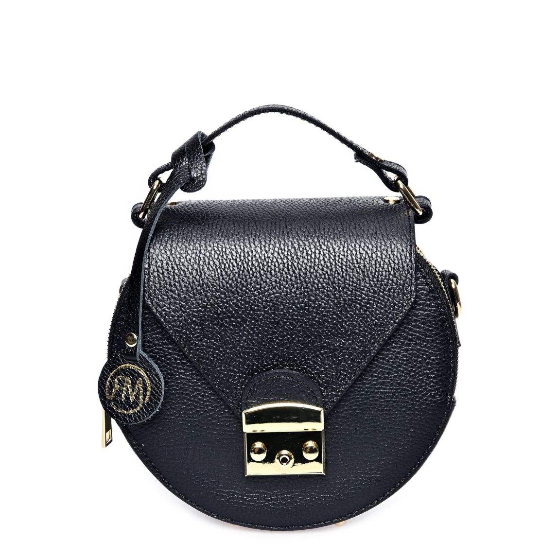 Black Leather Top Handle Bag By Roberta M main product photo
