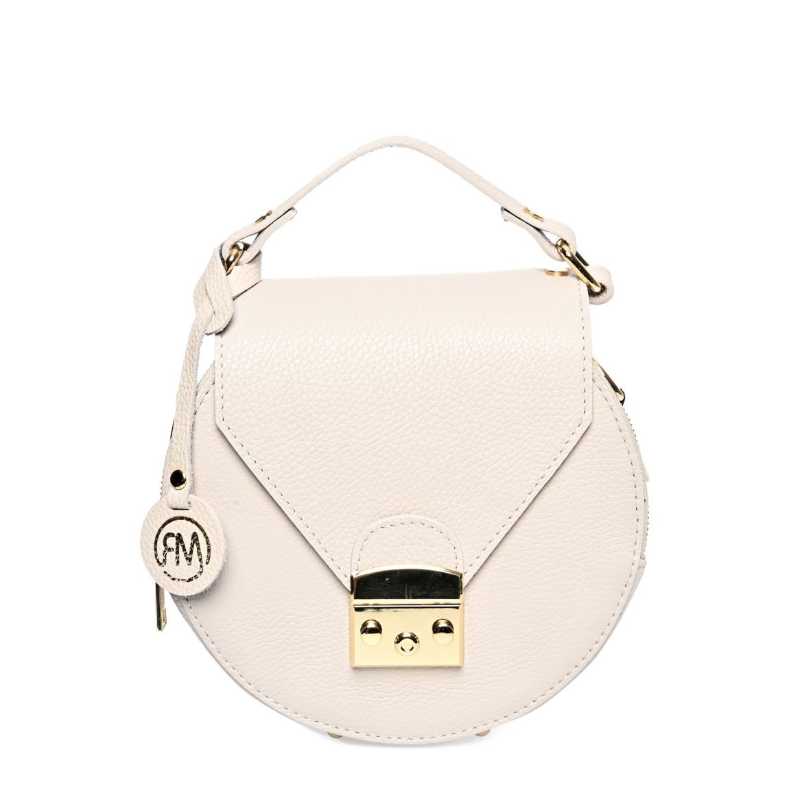Beige Leather Top Handle Bag By Roberta M main product photo