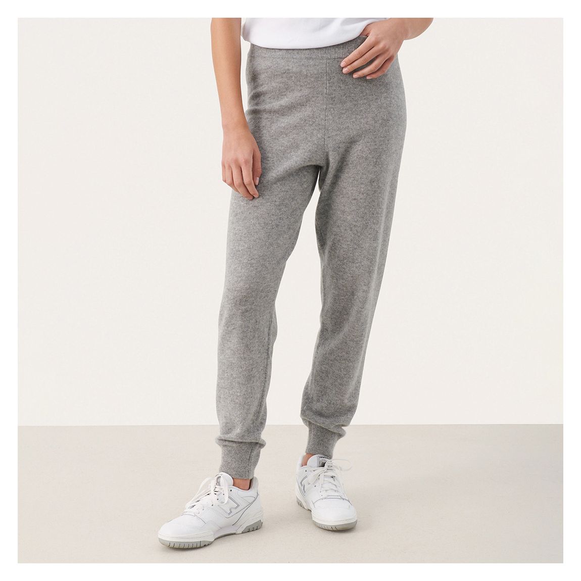 Grey Melange Ewanda Cashmere Joggers main product photo
