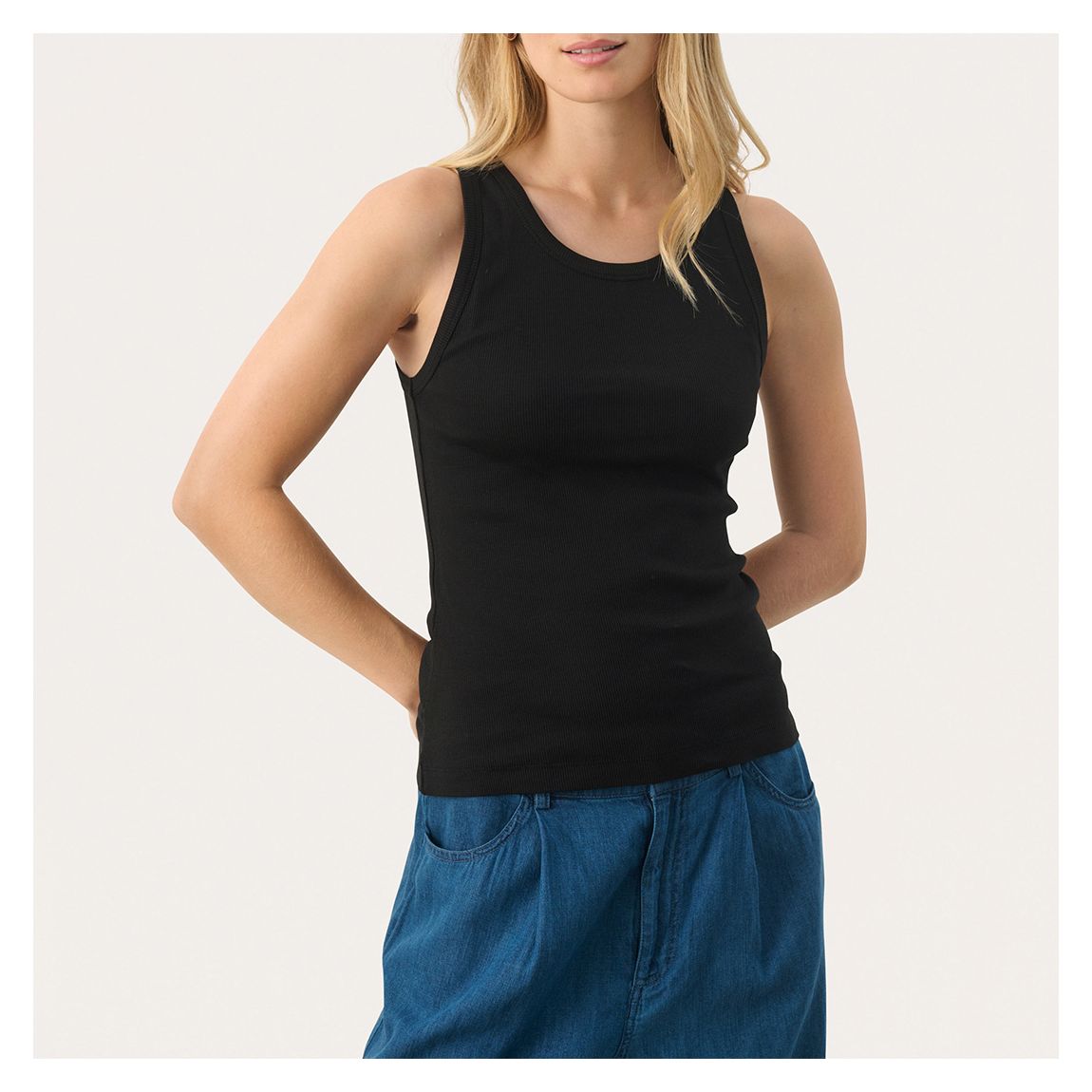 Black Grecias Cotton Tank Top main product photo