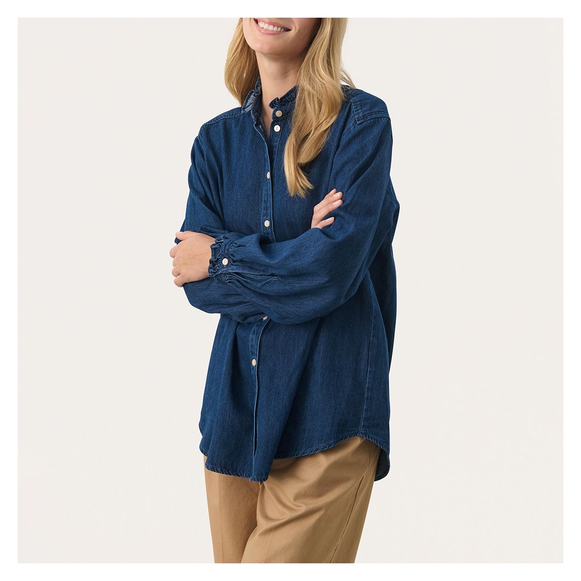 Medium Blue Ferah Cotton Shirt main product photo