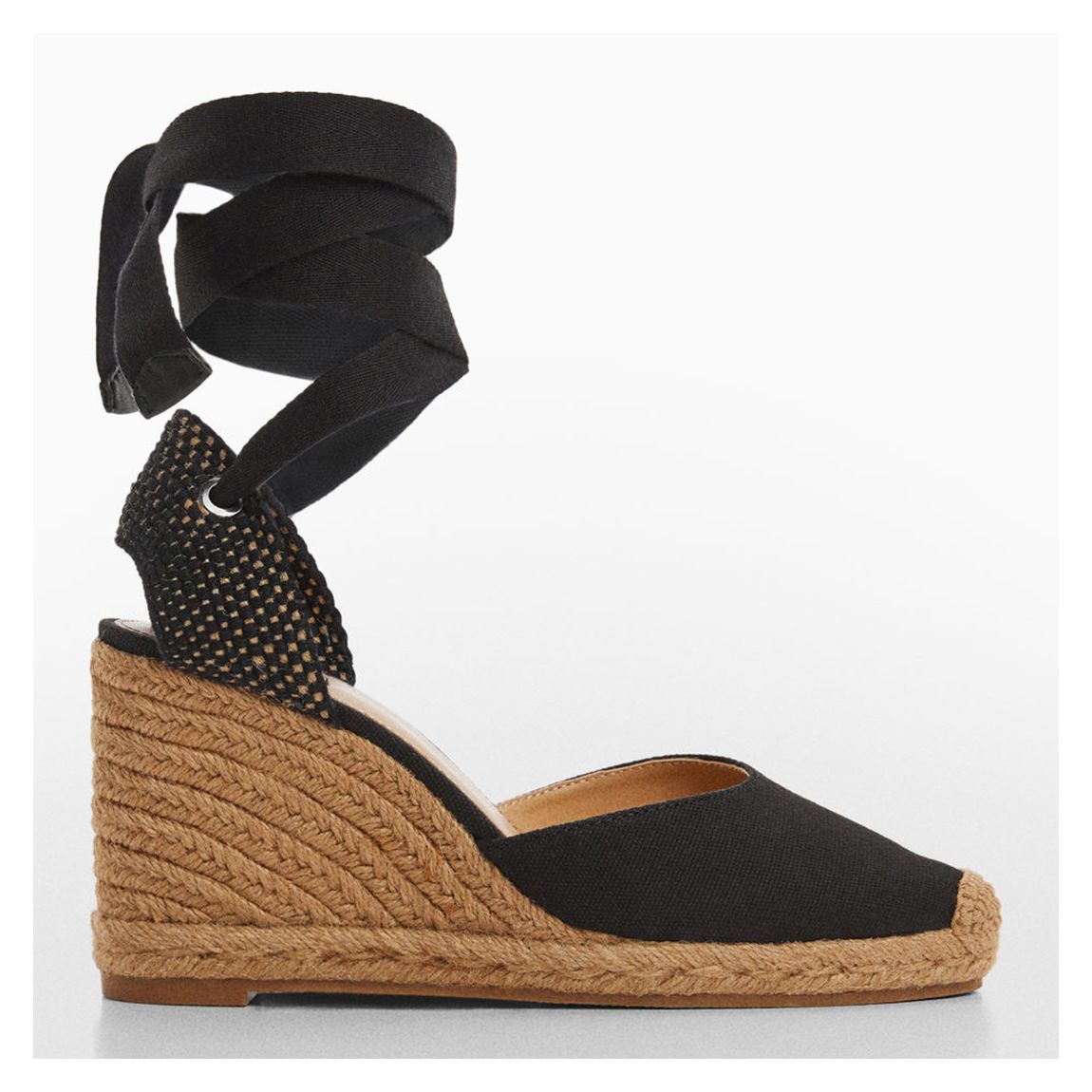 Black Georgina Wedge Espadrilles main product photo