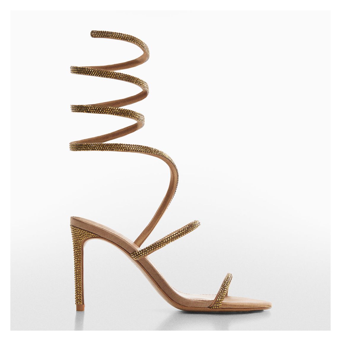 Gold Rhinestoe Strass Stap Heeled Sandal main product photo