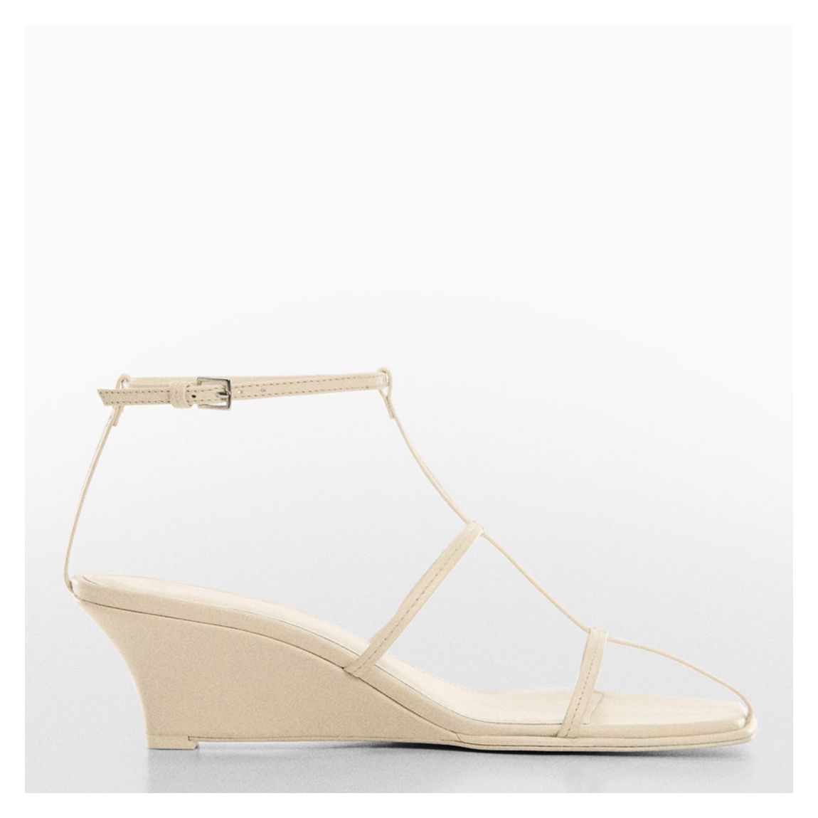 Cream Celia Leather Wedge Sandals main product photo