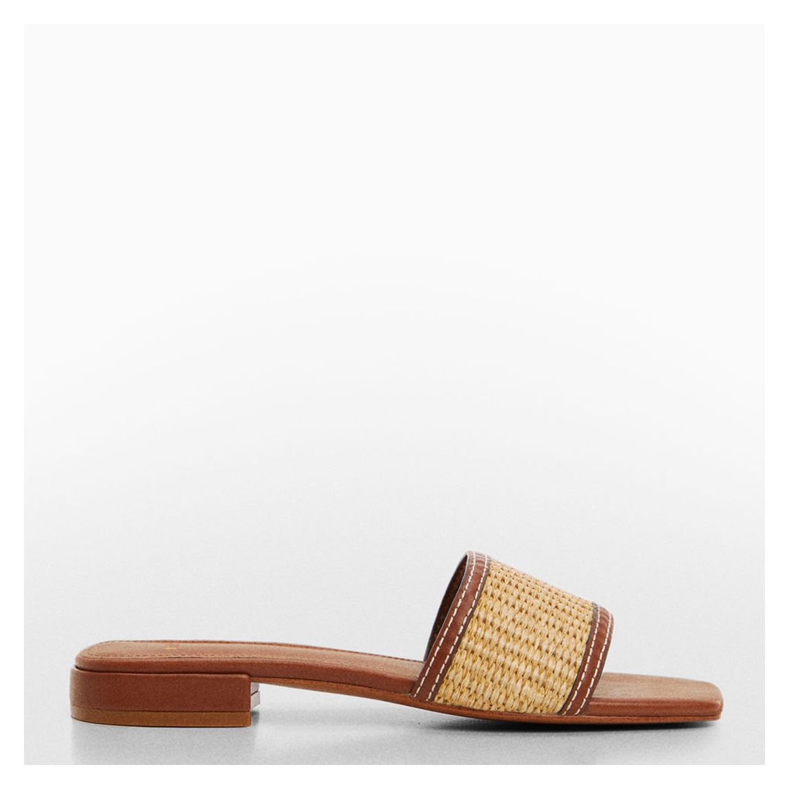 Brown Pala Raffia Flat Sandals main product photo