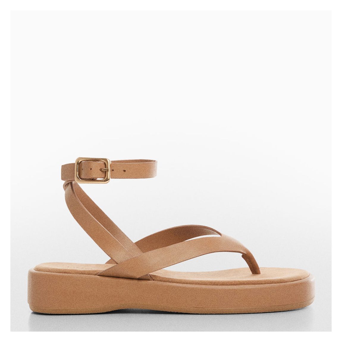 Beige Tila Toe Post Strappy Flat Sandals main product photo