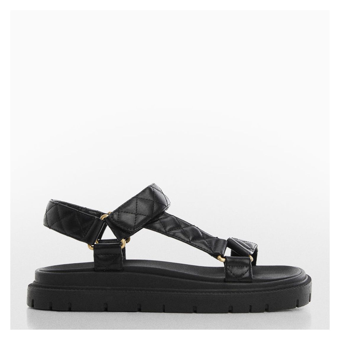 Black Padded Flat Sandals main product photo