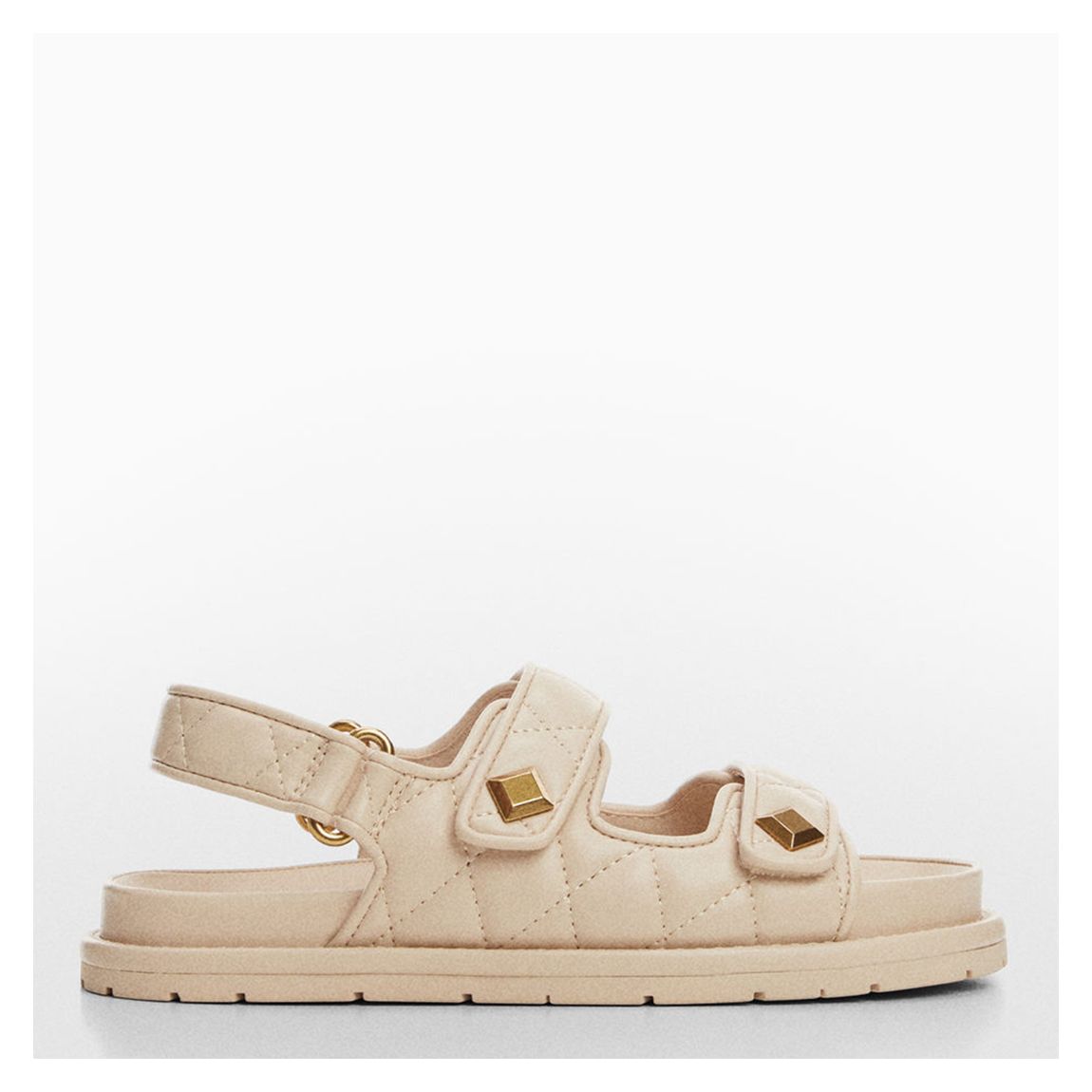 Cream Padded Flat Sandals main product photo