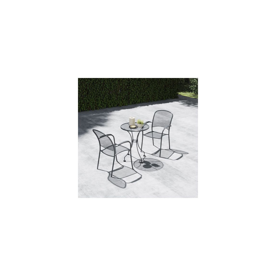 2 Seater Carlo Steel Bistro Set main product photo