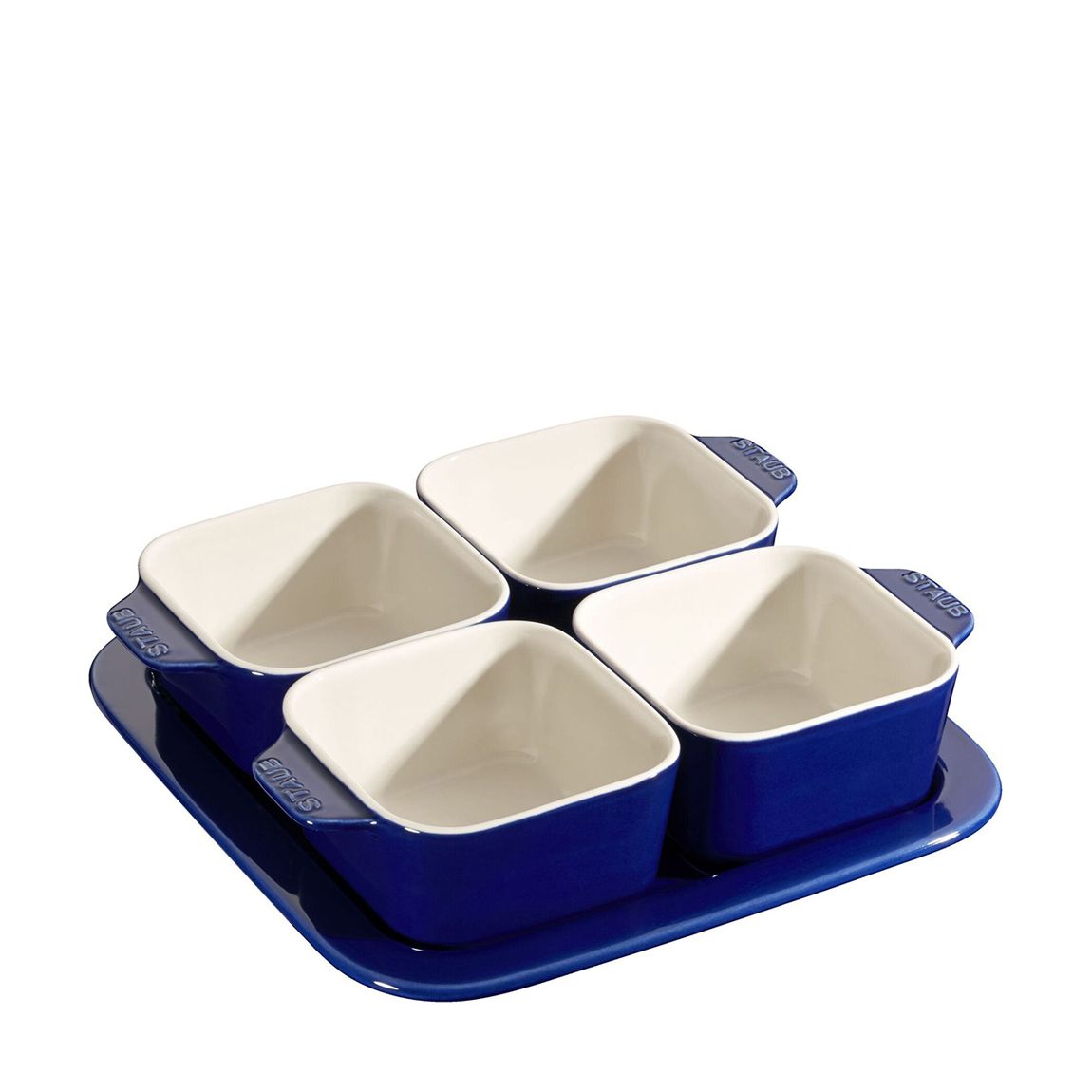 Dark Blue 5 Piece Ceramic Appetiser Set main product photo