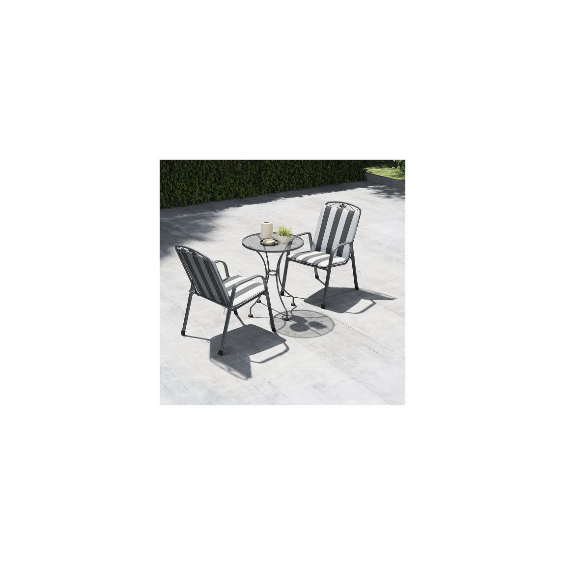 Savoy 2 Seater Steel Bistro Set with Cushions main product photo