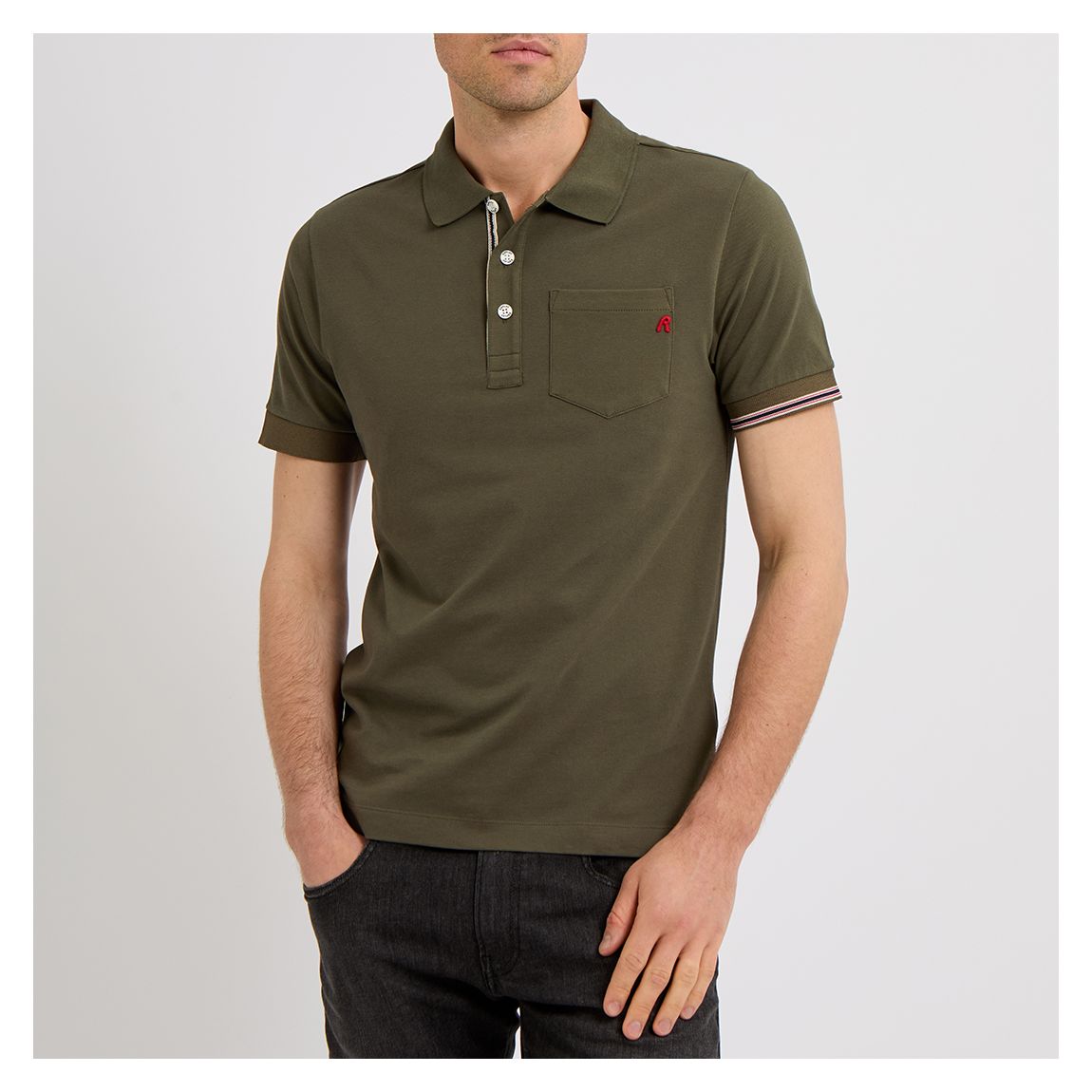 Green Pique Cotton Polo Shirt main product photo