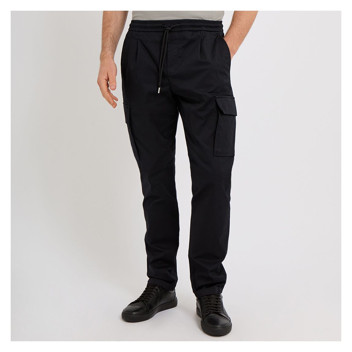 Navy Drawstring Cargo Trousres main product photo