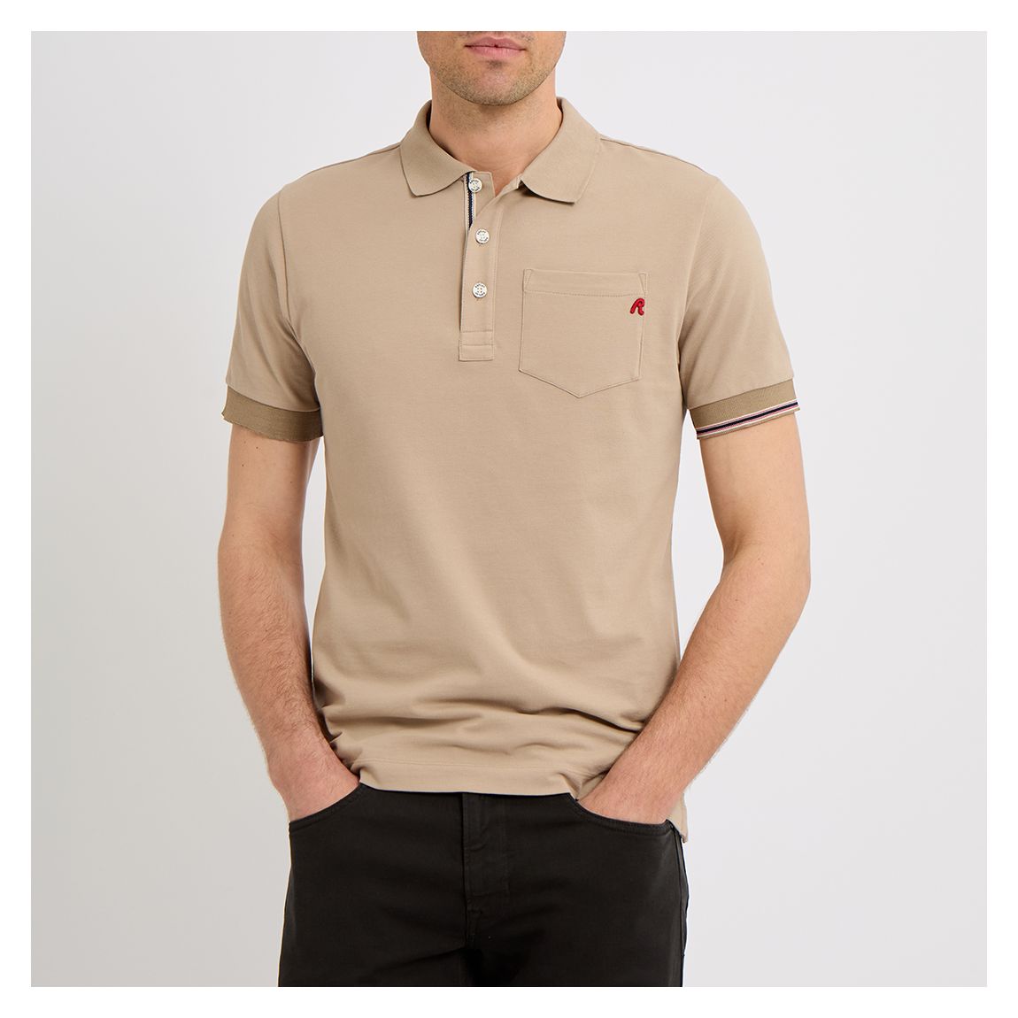 Stone Pique Cotton Polo Shirt main product photo