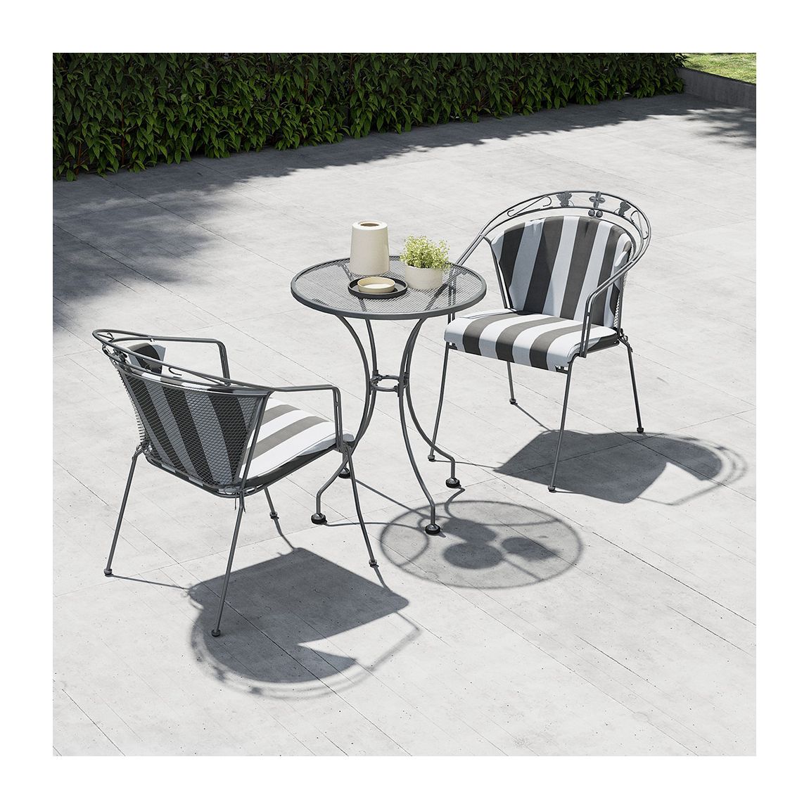 Elegance Steel 2 Seater Bistro Set with Cushions main product photo