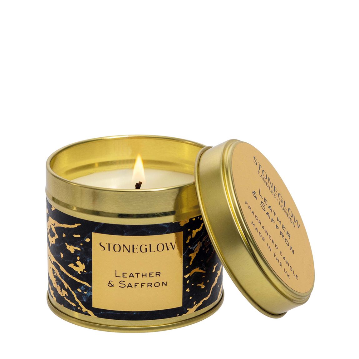 Luna - Leather & Saffron - Scented Candle Tin main product photo