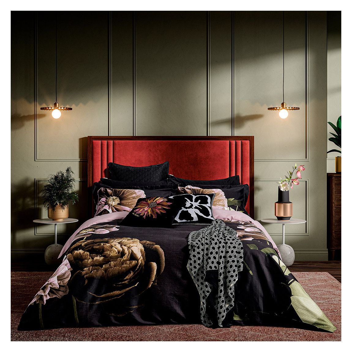 Paper Floral, Double Duvet Cover Set, Multi main product photo