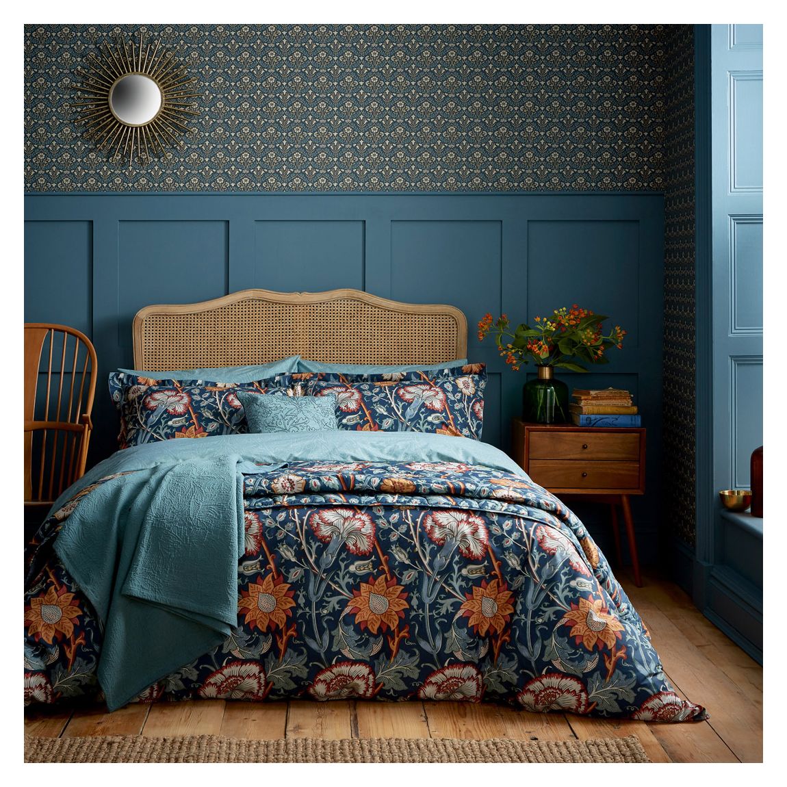 Pink & Rose, Single Duvet Cover Set, Blue main product photo