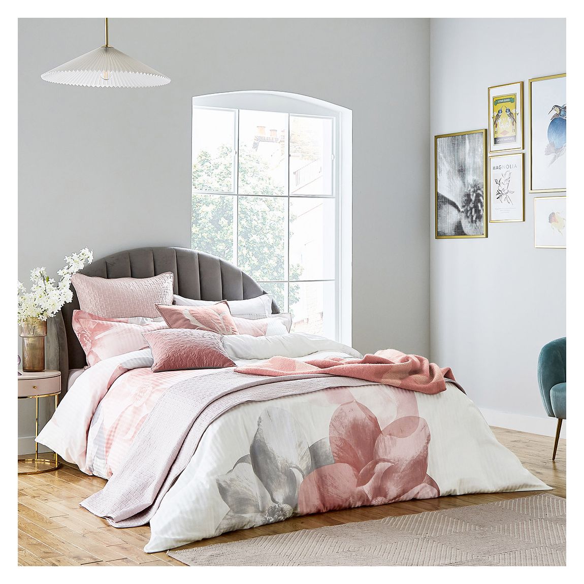 Photo Magnolia, Single Duvet Cover Set, White main product photo