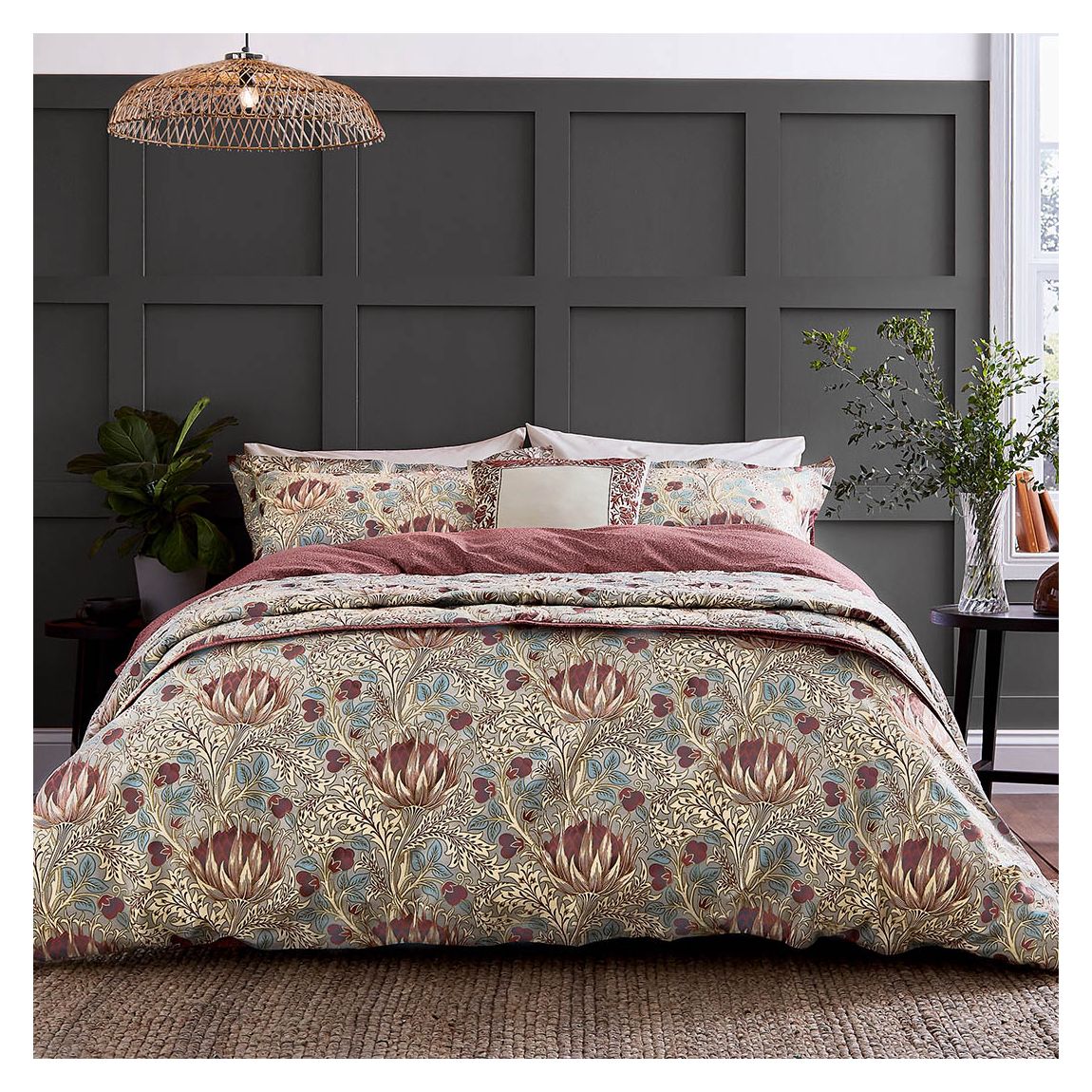 Artichoke, Single Duvet Cover Set, Wine main product photo