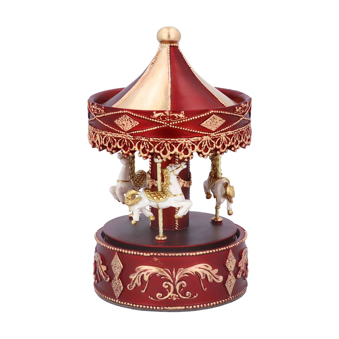 Red/Gold Carousel Music Box main product photo