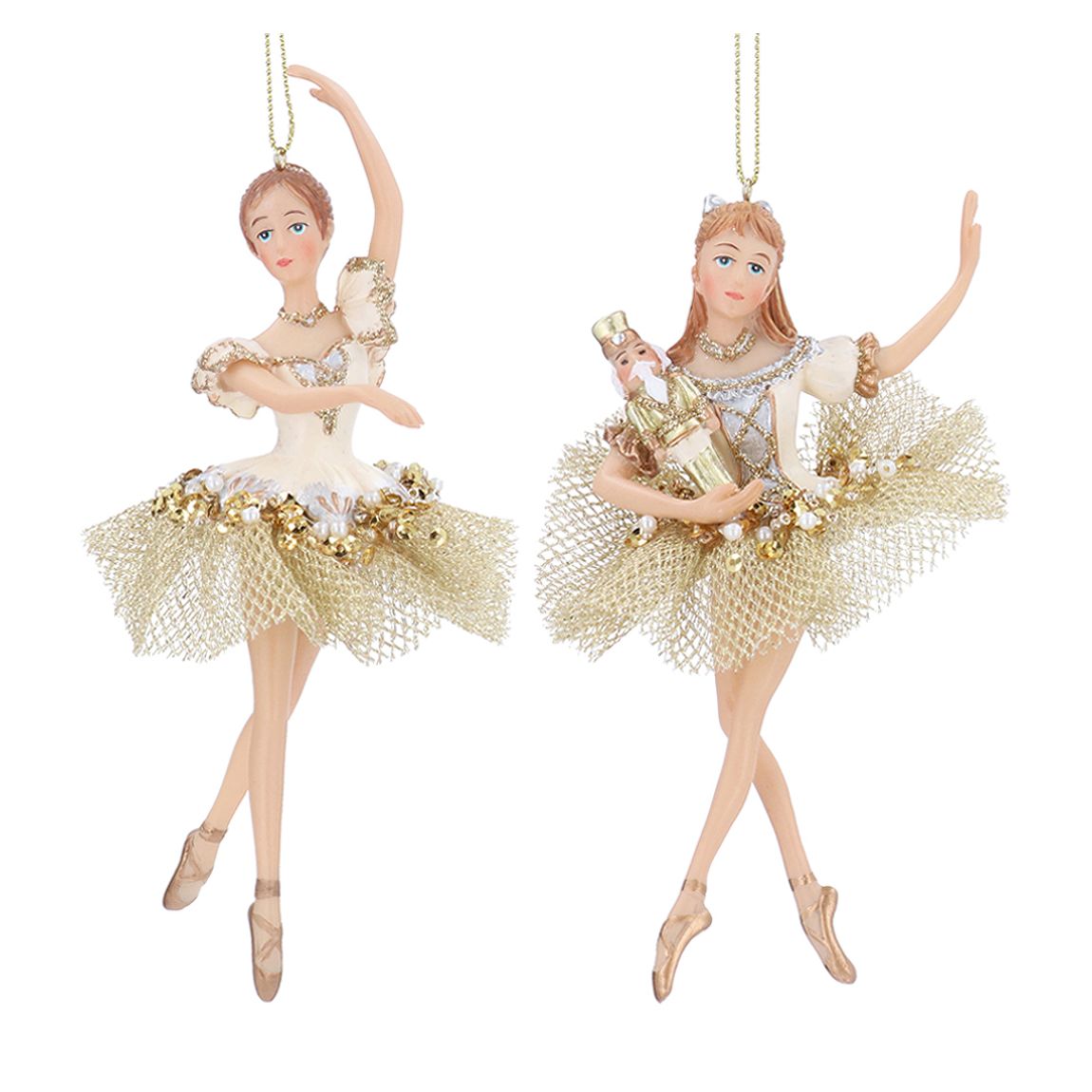 Set of 2 Cream Clara/Sugarplum Fairy Decorations main product photo