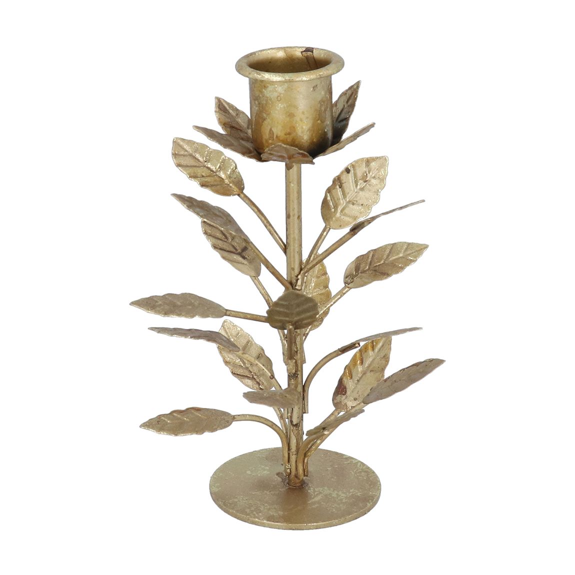 Set of 2 Gold Leaves Candlesticks main product photo