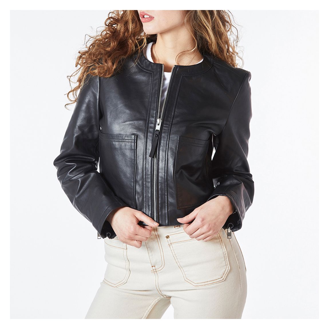 Black Nova Leather Worker Jacket main product photo
