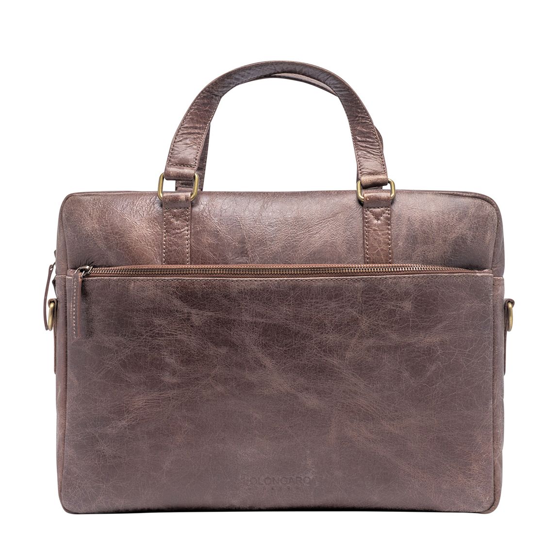 Brown Textured Leather Satchel main product photo