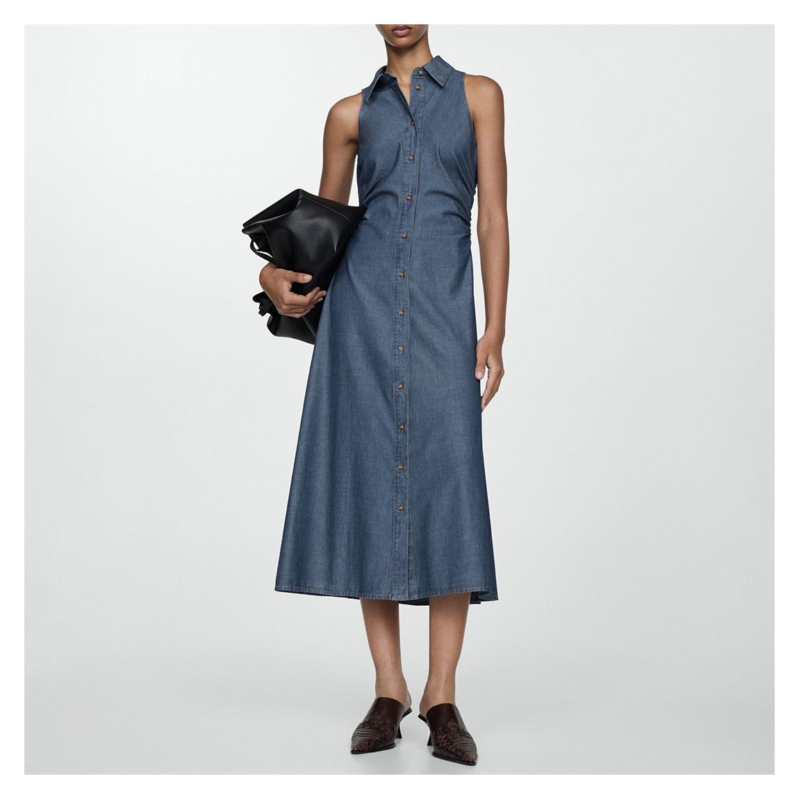 Open Blue Denim Shirt Dress main product photo