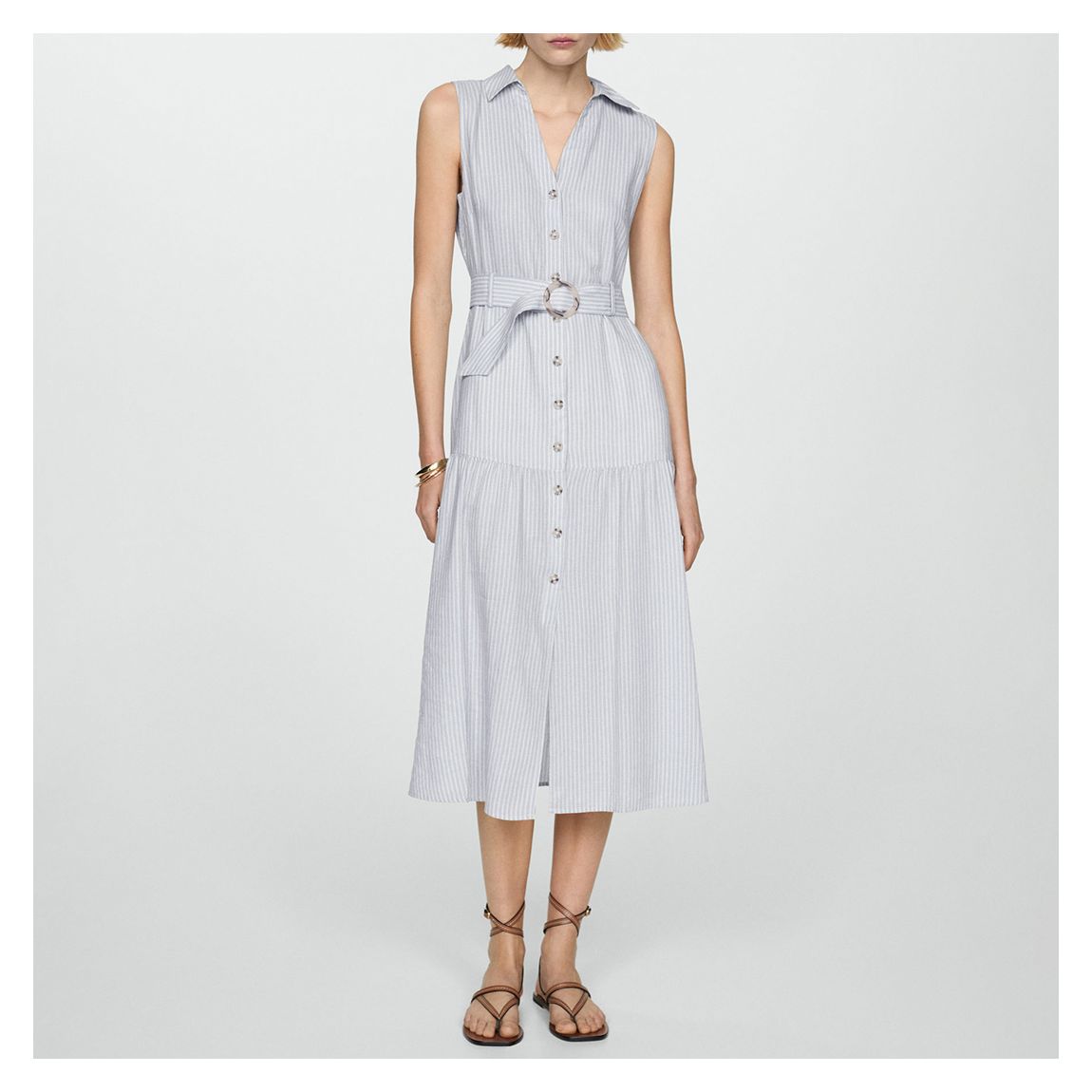 Blue Belt Shirt Dress main product photo