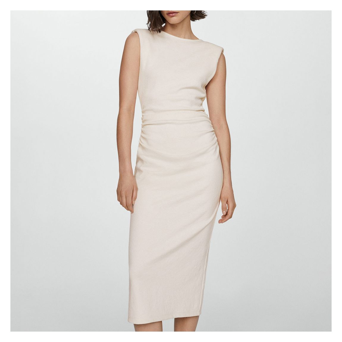 Ecru Draped Details Dress main product photo
