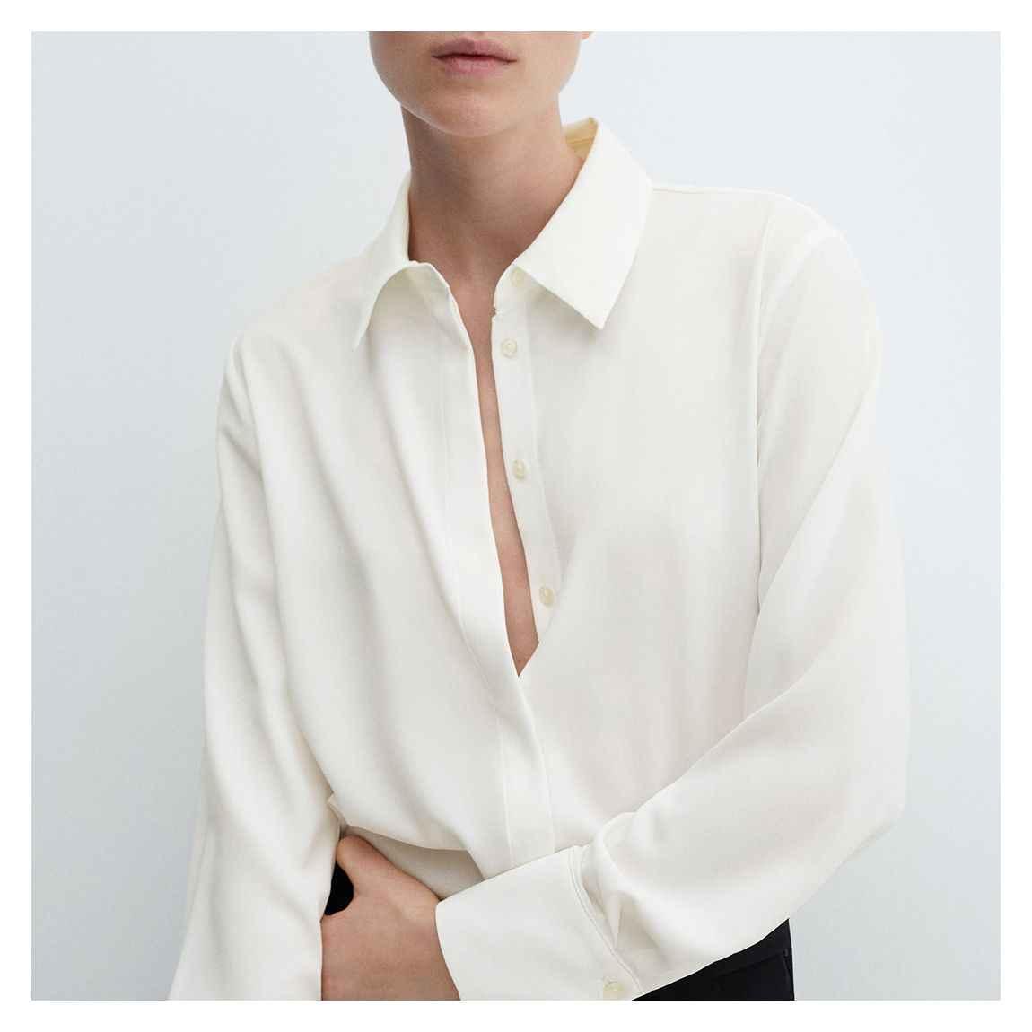 Off White Regular Flowy Shirt main product photo